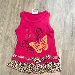 Pink Butterfly Kids Tank Top